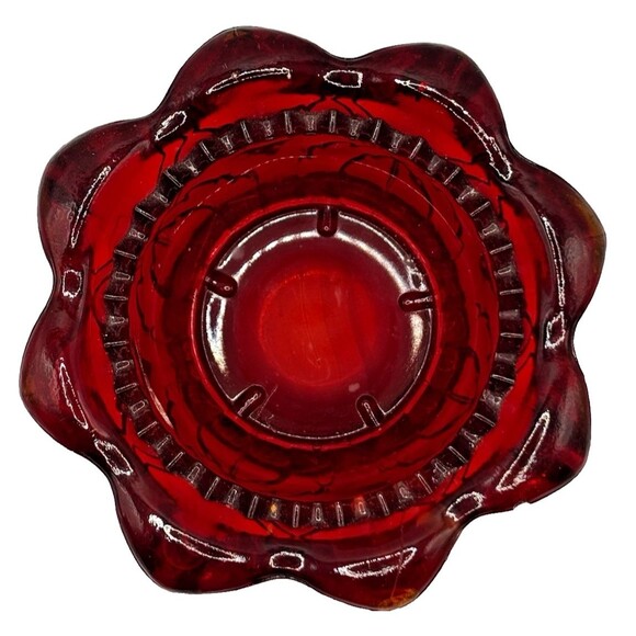 Confederate Brooke Crescent Amberina Diamond Pineapple Fairy Light Base Red - Picture 5 of 8